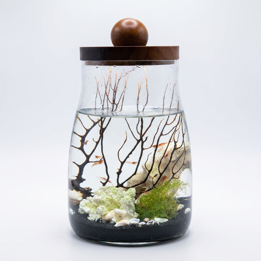 Black Sea Fan Shrimp Ecosystem with LED Light  (30 Opae ʻUla)